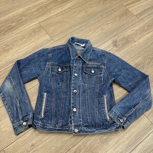 Real Workwear‎ denim women jacket customized HARLEY DAVIDSON Sz M